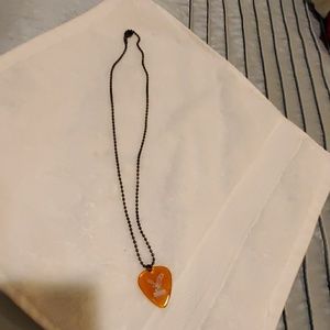MENS AE guitar pic pendent and chain